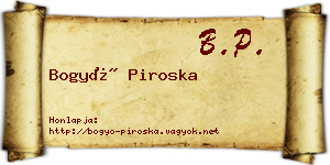 Bogyó Piroska névjegykártya