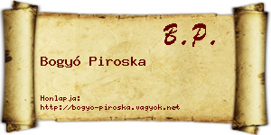 Bogyó Piroska névjegykártya