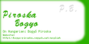piroska bogyo business card